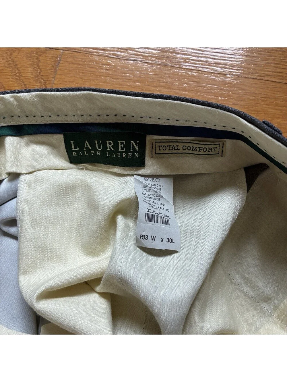 Lauren Ralph Lauren Total Comfort Gray Pleated Dress Pants Men’s 33x30